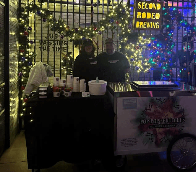 Pop-Pop Feducchi’s serving cart set up for an event at Second Rodeo Brewing